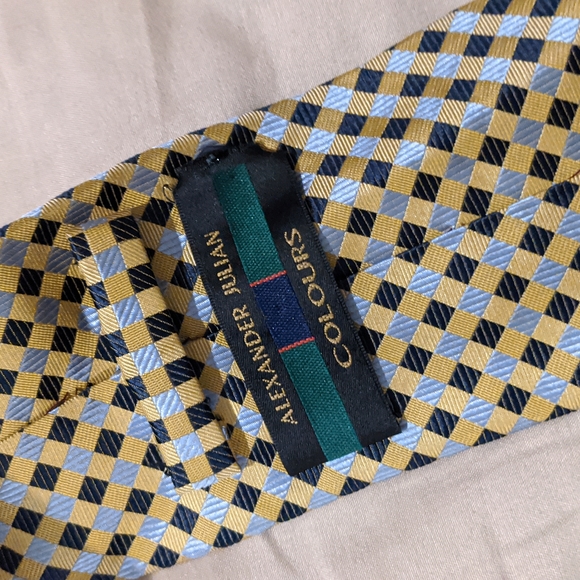 Alexander Julian tie blue and yellow - Picture 2 of 2